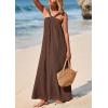 imagePRETTYGARDEN Womens 2025 Casual Long Summer Dresses Sleeveless Strappy Loose Flowy Beach Vacation Maxi Dress with PocketsDark Khaki