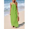 imagePRETTYGARDEN Womens 2025 Casual Long Summer Dresses Sleeveless Strappy Loose Flowy Beach Vacation Maxi Dress with PocketsGreen