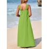 imagePRETTYGARDEN Womens 2025 Casual Long Summer Dresses Sleeveless Strappy Loose Flowy Beach Vacation Maxi Dress with PocketsGreen