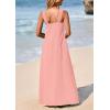 imagePRETTYGARDEN Womens 2025 Casual Long Summer Dresses Sleeveless Strappy Loose Flowy Beach Vacation Maxi Dress with PocketsPink