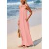 imagePRETTYGARDEN Womens 2025 Casual Long Summer Dresses Sleeveless Strappy Loose Flowy Beach Vacation Maxi Dress with PocketsPink