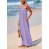 imagePRETTYGARDEN Womens 2025 Casual Long Summer Dresses Sleeveless Strappy Loose Flowy Beach Vacation Maxi Dress with PocketsPurple