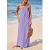 imagePRETTYGARDEN Womens 2025 Casual Long Summer Dresses Sleeveless Strappy Loose Flowy Beach Vacation Maxi Dress with PocketsPurple