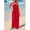 imagePRETTYGARDEN Womens 2025 Casual Long Summer Dresses Sleeveless Strappy Loose Flowy Beach Vacation Maxi Dress with PocketsRed