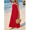 imagePRETTYGARDEN Womens 2025 Casual Long Summer Dresses Sleeveless Strappy Loose Flowy Beach Vacation Maxi Dress with PocketsRed