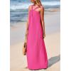 imagePRETTYGARDEN Womens 2025 Casual Long Summer Dresses Sleeveless Strappy Loose Flowy Beach Vacation Maxi Dress with PocketsRose Pink