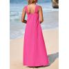 imagePRETTYGARDEN Womens 2025 Casual Long Summer Dresses Sleeveless Strappy Loose Flowy Beach Vacation Maxi Dress with PocketsRose Pink