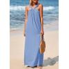 imagePRETTYGARDEN Womens 2025 Casual Long Summer Dresses Sleeveless Strappy Loose Flowy Beach Vacation Maxi Dress with PocketsSky Blue