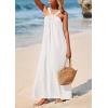 imagePRETTYGARDEN Womens 2025 Casual Long Summer Dresses Sleeveless Strappy Loose Flowy Beach Vacation Maxi Dress with PocketsWhite