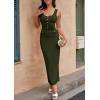 imagePRETTYGARDEN Womens 2025 Summer Bodycon Maxi Dresses Sleeveless Buttons Knit Spring Elegant Wedding Guest Cocktail DressArmy Green