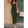 imagePRETTYGARDEN Womens 2025 Summer Bodycon Maxi Dresses Sleeveless Buttons Knit Spring Elegant Wedding Guest Cocktail DressArmy Green
