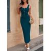 imagePRETTYGARDEN Womens 2025 Summer Bodycon Maxi Dresses Sleeveless Buttons Knit Spring Elegant Wedding Guest Cocktail DressLake Blue
