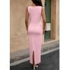 imagePRETTYGARDEN Womens 2025 Summer Bodycon Maxi Dresses Sleeveless Buttons Knit Spring Elegant Wedding Guest Cocktail DressPink