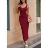 imagePRETTYGARDEN Womens 2025 Summer Bodycon Maxi Dresses Sleeveless Buttons Knit Spring Elegant Wedding Guest Cocktail DressWine Red