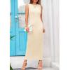 imagePRETTYGARDEN Womens 2025 Summer Casual Maxi Dresses Ribbed Knit Sleeveless Bodycon Elegant Going Out Beach Vacation ClothesApricot