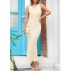 imagePRETTYGARDEN Womens 2025 Summer Casual Maxi Dresses Ribbed Knit Sleeveless Bodycon Elegant Going Out Beach Vacation ClothesApricot