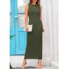 imagePRETTYGARDEN Womens 2025 Summer Casual Maxi Dresses Ribbed Knit Sleeveless Bodycon Elegant Going Out Beach Vacation ClothesArmy Green