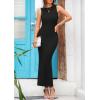 imagePRETTYGARDEN Womens 2025 Summer Casual Maxi Dresses Ribbed Knit Sleeveless Bodycon Elegant Going Out Beach Vacation ClothesBlack