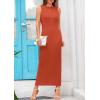 imagePRETTYGARDEN Womens 2025 Summer Casual Maxi Dresses Ribbed Knit Sleeveless Bodycon Elegant Going Out Beach Vacation ClothesBrick Red