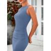 imagePRETTYGARDEN Womens 2025 Summer Semi Formal Midi Dresses Sleeveless Ruched Bodycon Long Elegant Cocktail Wedding Guest DressGrey Blue