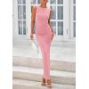 imagePRETTYGARDEN Womens 2025 Summer Semi Formal Midi Dresses Sleeveless Ruched Bodycon Long Elegant Cocktail Wedding Guest DressPink