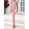 imagePRETTYGARDEN Womens 2025 Summer Semi Formal Midi Dresses Sleeveless Ruched Bodycon Long Elegant Cocktail Wedding Guest DressPink