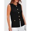 imagePRETTYGARDEN Womens 2025 Summer Sweater Vest Sleeveless Knit Cardigan Button Down Tank Tops Trendy Business Casual OutfitsBlack
