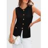 imagePRETTYGARDEN Womens 2025 Summer Sweater Vest Sleeveless Knit Cardigan Button Down Tank Tops Trendy Business Casual OutfitsBlack