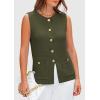 imagePRETTYGARDEN Womens 2025 Summer Sweater Vest Sleeveless Knit Cardigan Button Down Tank Tops Trendy Business Casual OutfitsGreen