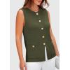 imagePRETTYGARDEN Womens 2025 Summer Sweater Vest Sleeveless Knit Cardigan Button Down Tank Tops Trendy Business Casual OutfitsGreen