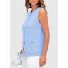 imagePRETTYGARDEN Womens 2025 Summer Sweater Vest Sleeveless Knit Cardigan Button Down Tank Tops Trendy Business Casual OutfitsLight Blue