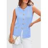 imagePRETTYGARDEN Womens 2025 Summer Sweater Vest Sleeveless Knit Cardigan Button Down Tank Tops Trendy Business Casual OutfitsLight Blue