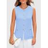 imagePRETTYGARDEN Womens 2025 Summer Sweater Vest Sleeveless Knit Cardigan Button Down Tank Tops Trendy Business Casual OutfitsLight Blue