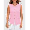 imagePRETTYGARDEN Womens 2025 Summer Sweater Vest Sleeveless Knit Cardigan Button Down Tank Tops Trendy Business Casual OutfitsLight Pink