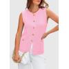imagePRETTYGARDEN Womens 2025 Summer Sweater Vest Sleeveless Knit Cardigan Button Down Tank Tops Trendy Business Casual OutfitsLight Pink