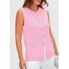 imagePRETTYGARDEN Womens 2025 Summer Sweater Vest Sleeveless Knit Cardigan Button Down Tank Tops Trendy Business Casual OutfitsLight Pink