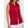 imagePRETTYGARDEN Womens 2025 Summer Sweater Vest Sleeveless Knit Cardigan Button Down Tank Tops Trendy Business Casual OutfitsRed