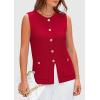imagePRETTYGARDEN Womens 2025 Summer Sweater Vest Sleeveless Knit Cardigan Button Down Tank Tops Trendy Business Casual OutfitsRed