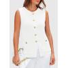 imagePRETTYGARDEN Womens 2025 Summer Sweater Vest Sleeveless Knit Cardigan Button Down Tank Tops Trendy Business Casual OutfitsWhite