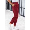 imagePRETTYGARDEN Womens Dress Pants Business Casual 2025 Trendy High Waisted Ankle Length Dressy Trousers Slacks Work ClothesWine Red