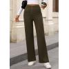 imagePRETTYGARDEN Womens Dressy Casual Dress Pants 2025 Fall Straight Leg High Elastic Waisted Stretch Trouser SlacksArmy Green