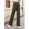 imagePRETTYGARDEN Womens Dressy Casual Dress Pants 2025 Fall Straight Leg High Elastic Waisted Stretch Trouser SlacksArmy Green