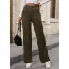 imagePRETTYGARDEN Womens Dressy Casual Dress Pants 2025 Fall Straight Leg High Elastic Waisted Stretch Trouser SlacksArmy Green