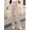 imagePRETTYGARDEN Womens Dressy Casual Dress Pants 2025 Fall Straight Leg High Elastic Waisted Stretch Trouser SlacksBeige