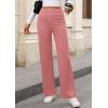 imagePRETTYGARDEN Womens Dressy Casual Dress Pants 2025 Fall Straight Leg High Elastic Waisted Stretch Trouser SlacksDusty Pink
