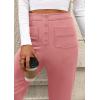 imagePRETTYGARDEN Womens Dressy Casual Dress Pants 2025 Fall Straight Leg High Elastic Waisted Stretch Trouser SlacksDusty Pink