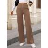 imagePRETTYGARDEN Womens Dressy Casual Dress Pants 2025 Fall Straight Leg High Elastic Waisted Stretch Trouser SlacksKhaki