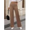 imagePRETTYGARDEN Womens Dressy Casual Dress Pants 2025 Fall Straight Leg High Elastic Waisted Stretch Trouser SlacksKhaki