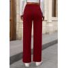 imagePRETTYGARDEN Womens Dressy Casual Dress Pants 2025 Fall Straight Leg High Elastic Waisted Stretch Trouser SlacksWine Red