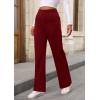 imagePRETTYGARDEN Womens Dressy Casual Dress Pants 2025 Fall Straight Leg High Elastic Waisted Stretch Trouser SlacksWine Red